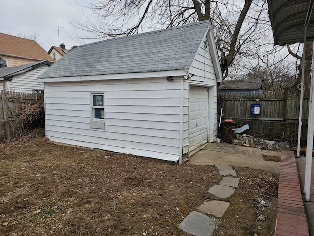 view of outdoor structure with a garage