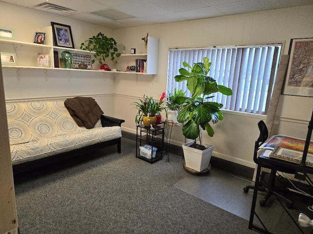 interior space featuring visible vents and baseboards
