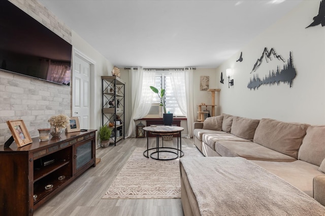 living room featuring light hardwood / wood-style flooring