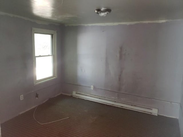 empty room with a baseboard radiator