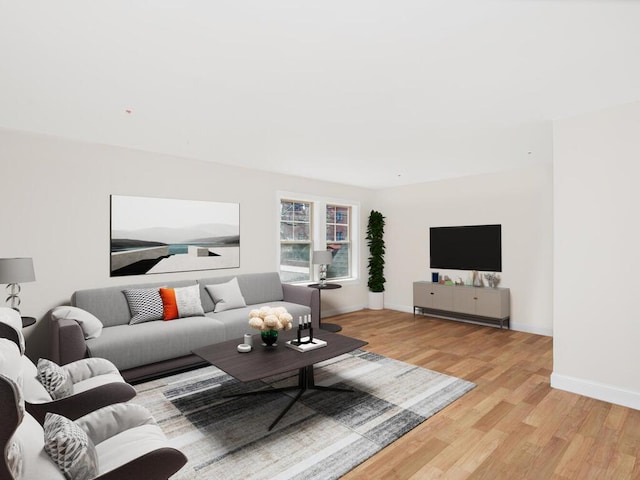 65 W 2nd St Unit 7, Mount Vernon, NY 10550 - living area featuring light wood-type flooring and baseboards