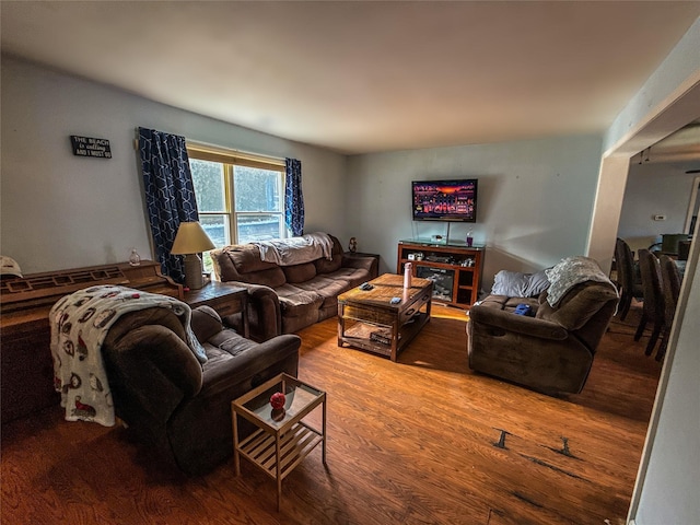 living room featuring hardwood / wood-style flooring