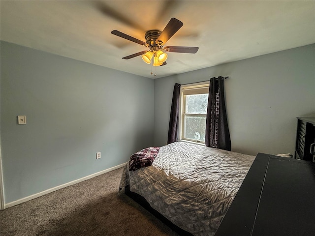 bedroom with carpet and ceiling fan