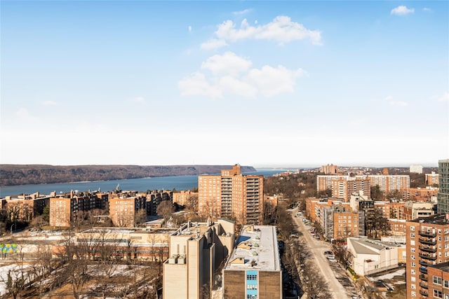 property's view of city with a water view