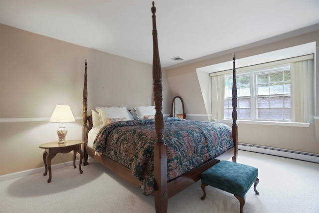 1 Lake Dr, Middle Island, NY 11953 - bedroom featuring baseboard heating and carpet flooring