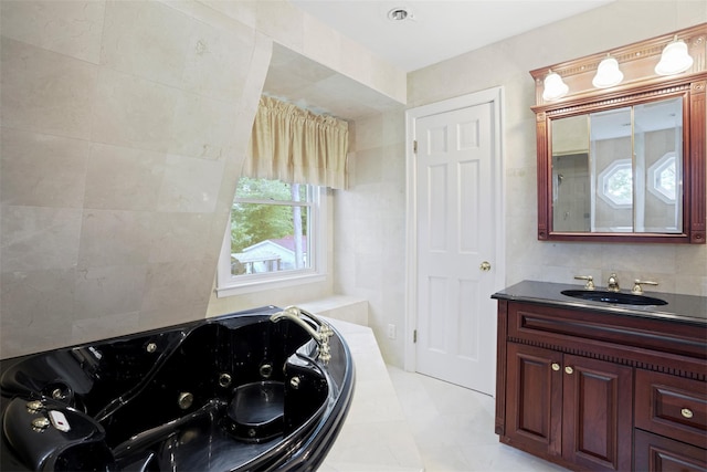 1 Lake Dr, Middle Island, NY 11953 - full bath with vanity and a jetted tub