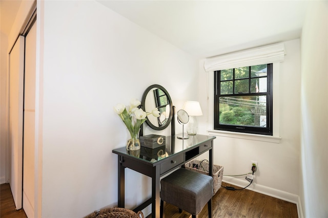 interior space featuring dark hardwood / wood-style floors