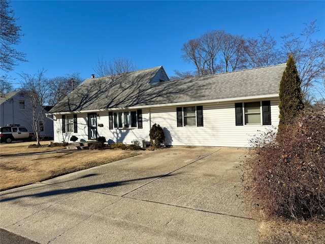 view of single story home