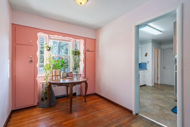 interior space featuring dark wood-type flooring