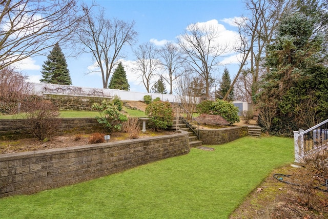 view of yard with fence