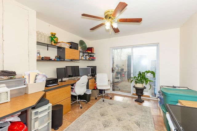 office with ceiling fan