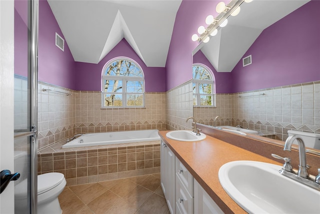 33 Potter Ln, Huntington, NY 11743 - full bathroom with visible vents, tile patterned floors, and a sink
