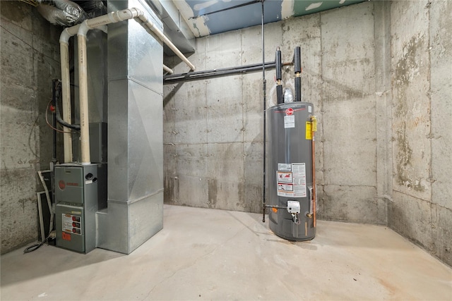 33 Potter Ln, Huntington, NY 11743 - utility room featuring heating unit and gas water heater