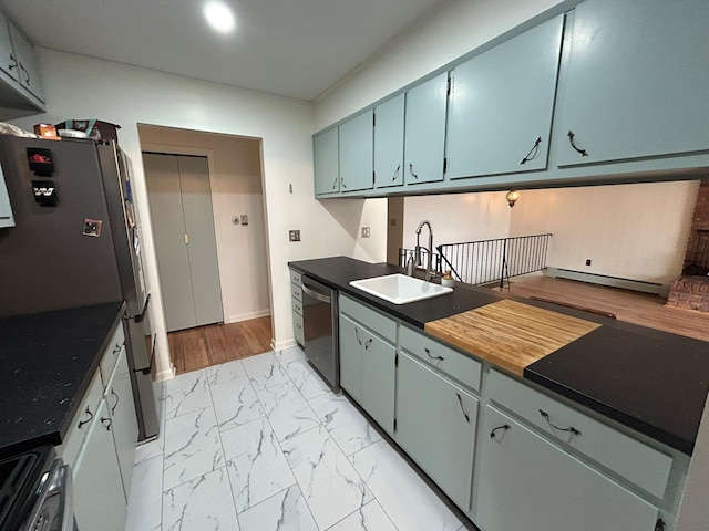 kitchen with stainless steel appliances and sink