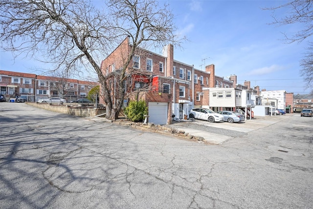 view of building exterior featuring a residential view