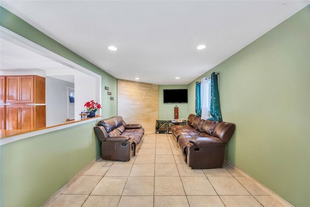 view of tiled living room