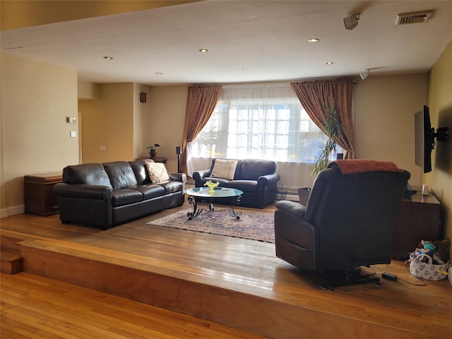 living room featuring hardwood / wood-style floors