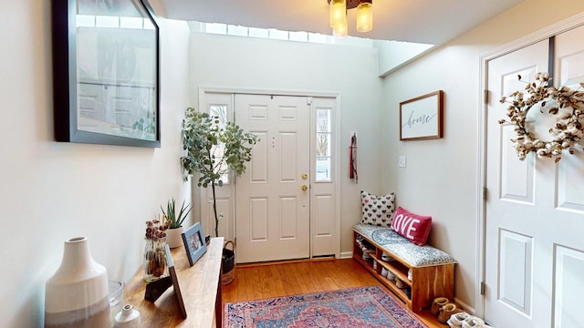 foyer featuring light wood-type flooring