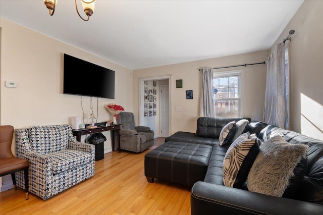 living room featuring wood-type flooring