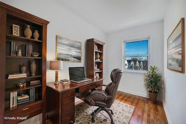 office featuring dark hardwood / wood-style flooring