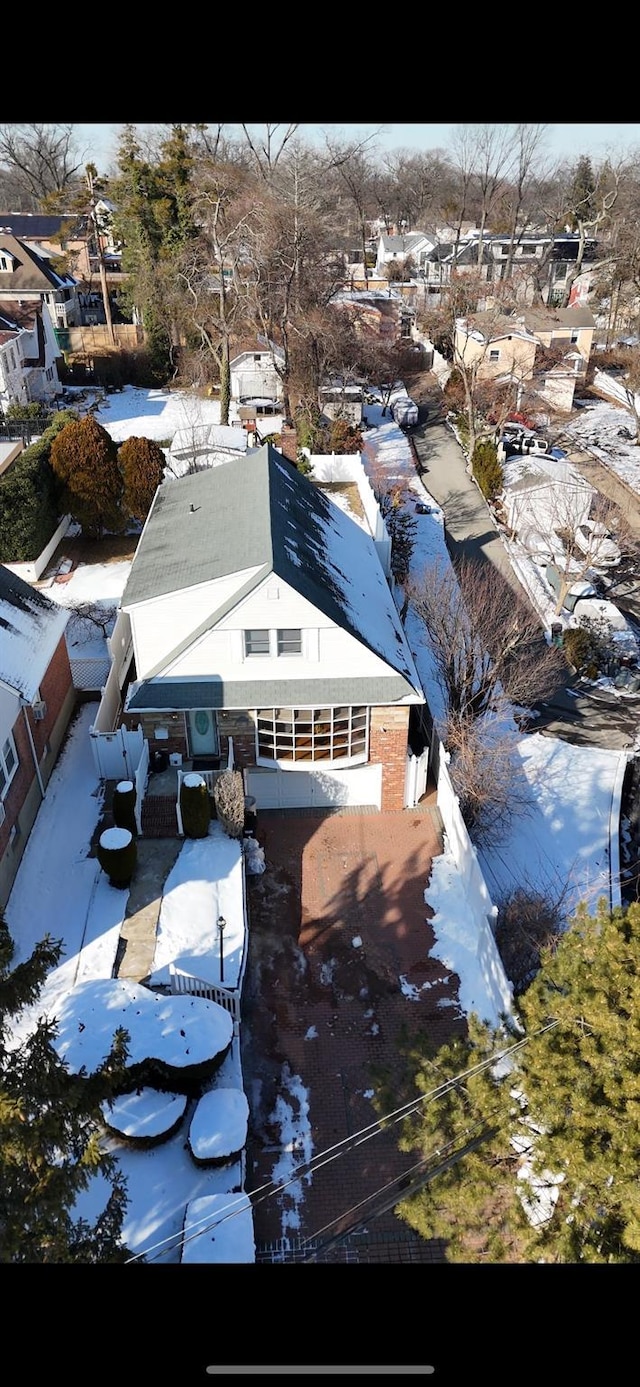 view of snowy aerial view