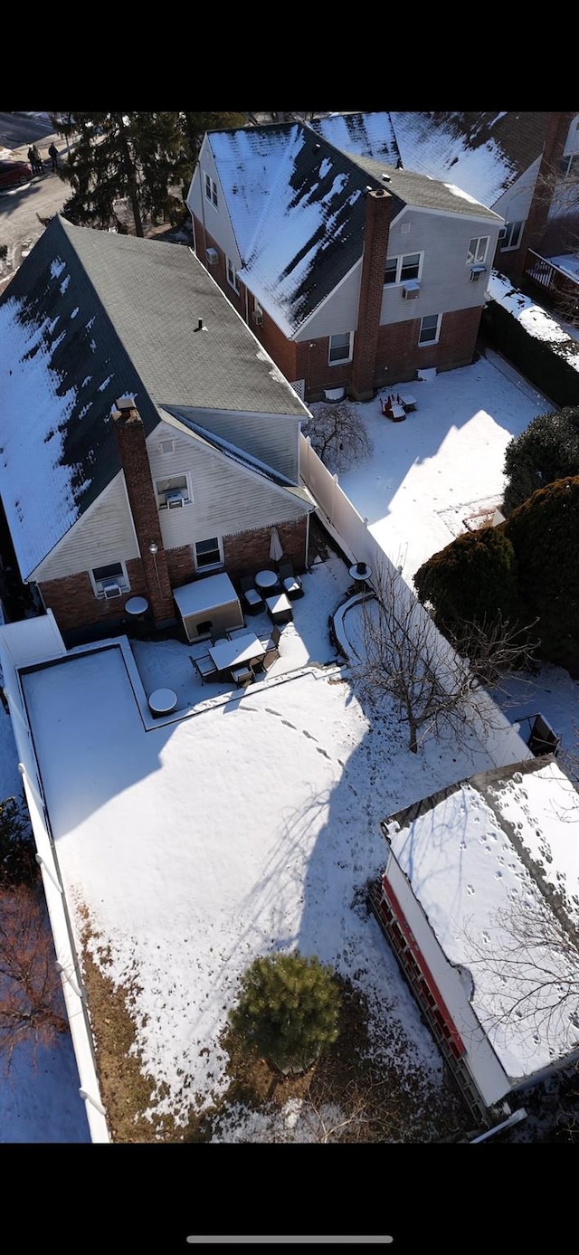 view of snowy aerial view