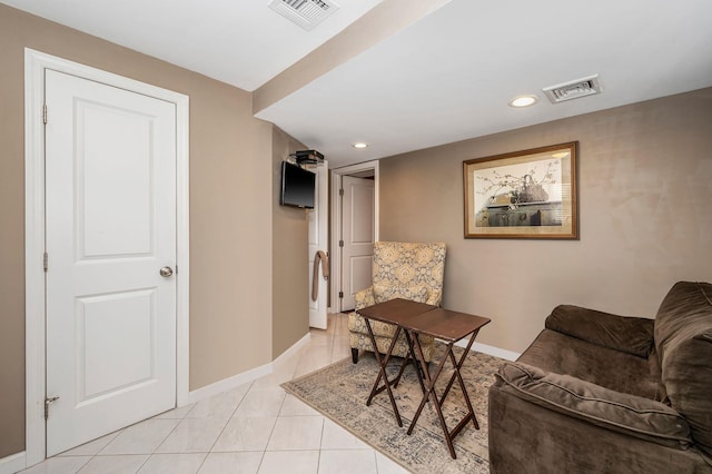 interior space with light tile patterned floors