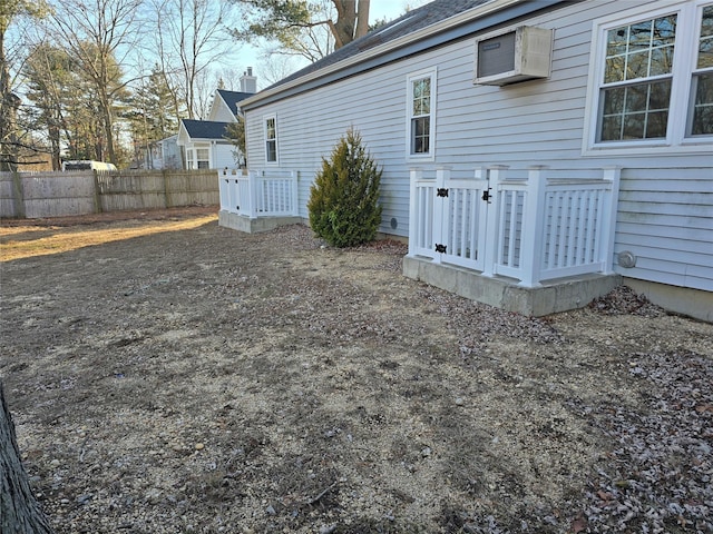 view of yard with a wooden deck