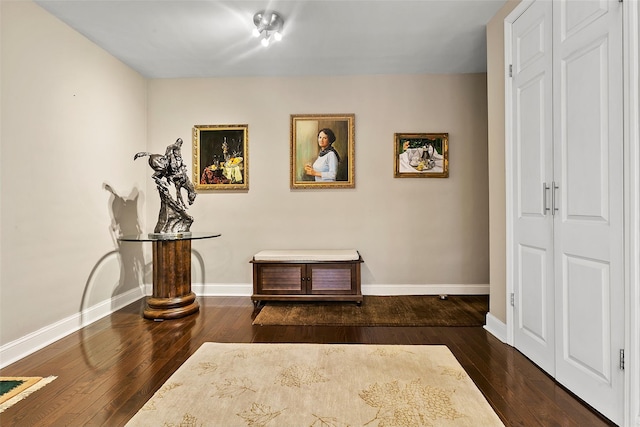 interior space featuring dark wood-type flooring