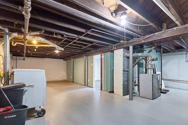 basement featuring washer / clothes dryer