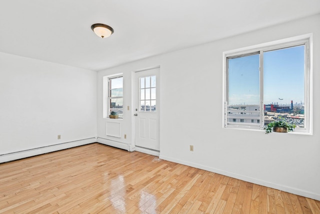 foyer with light wood-type flooring