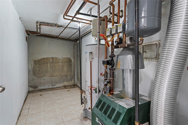 utility room featuring gas water heater