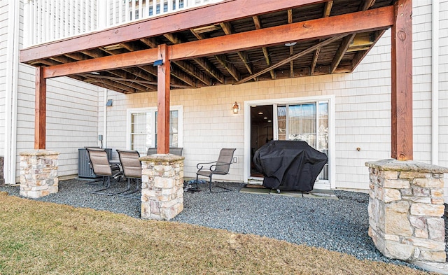 view of patio featuring grilling area