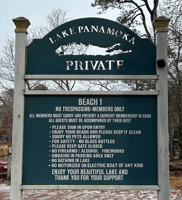 view of community sign