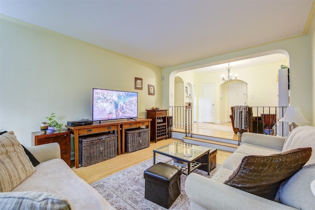 living room featuring wood-type flooring