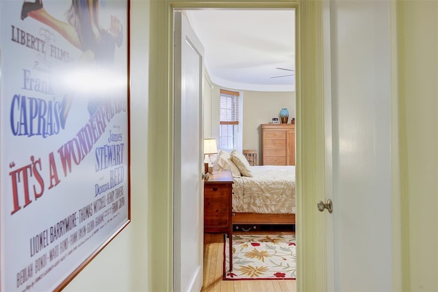 hallway featuring light wood-type flooring