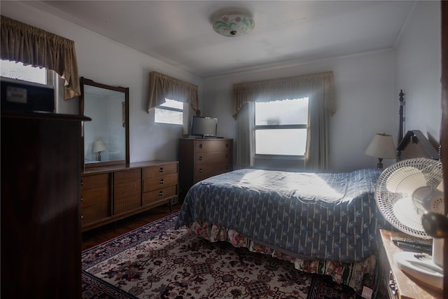 bedroom with wood-type flooring