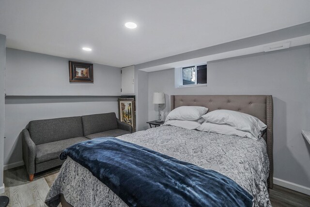 bedroom featuring hardwood / wood-style flooring