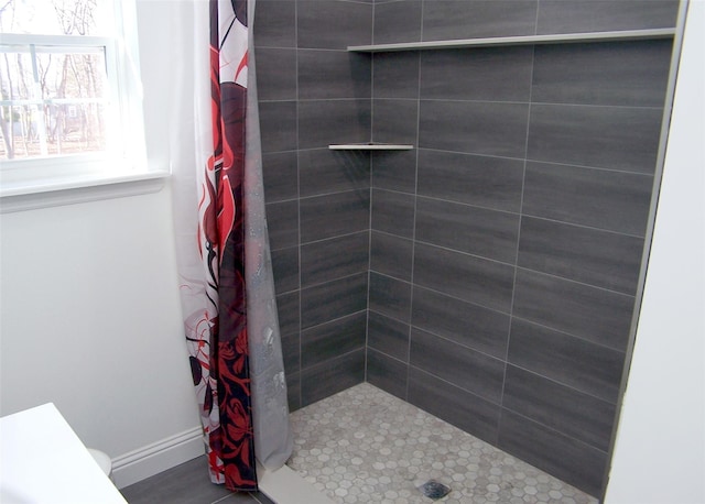 bathroom with walk in shower