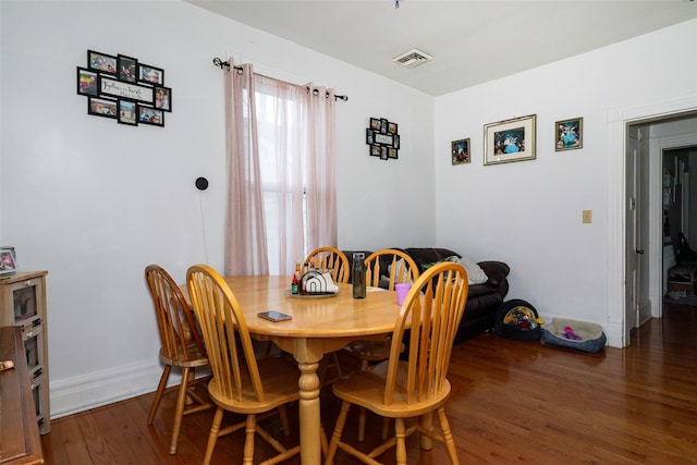 dining room with dark hardwood / wood-style floors