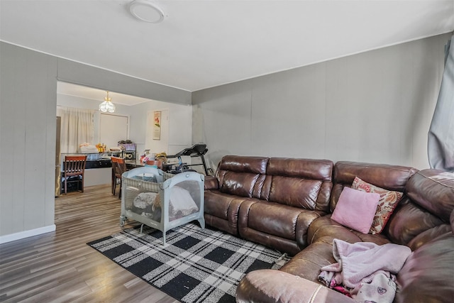 living room featuring hardwood / wood-style floors