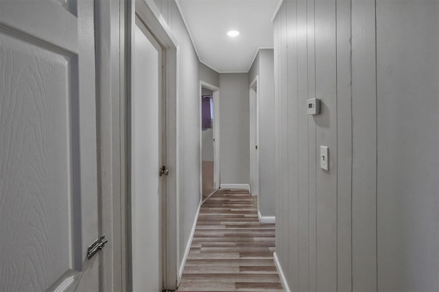 hall featuring light wood-type flooring