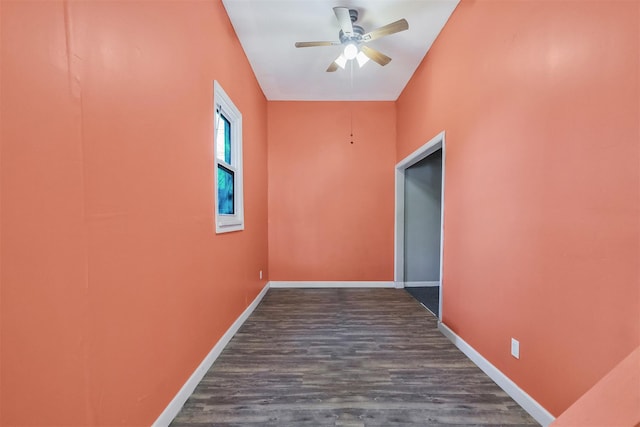 unfurnished room featuring ceiling fan and light hardwood / wood-style flooring