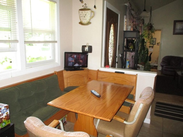 view of tiled dining area