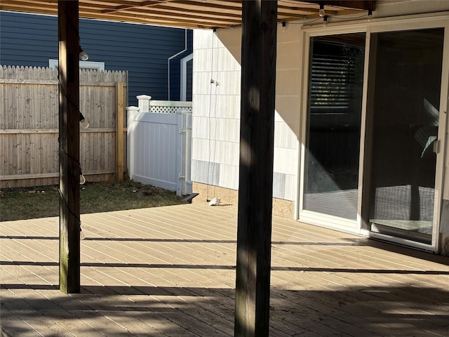 view of patio / terrace featuring a wooden deck