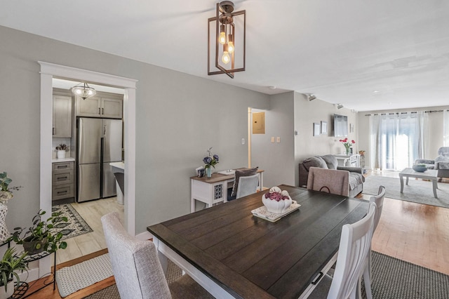 dining area featuring light hardwood / wood-style flooring