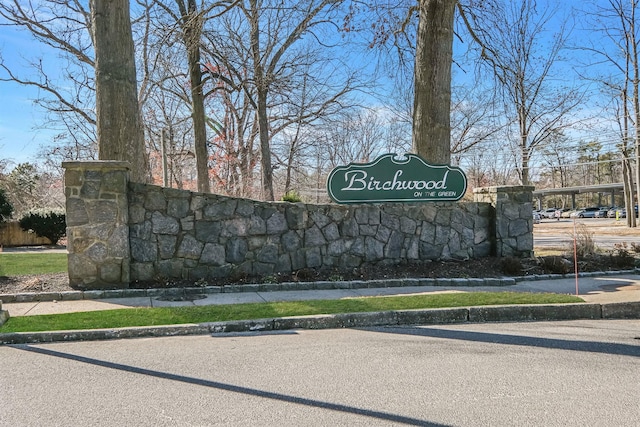 view of community sign