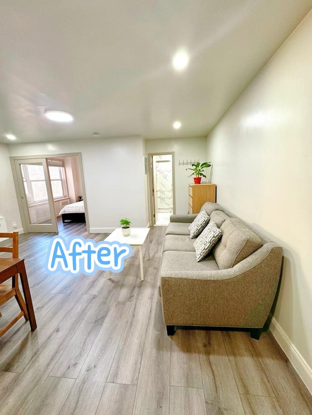 living room featuring light hardwood / wood-style flooring