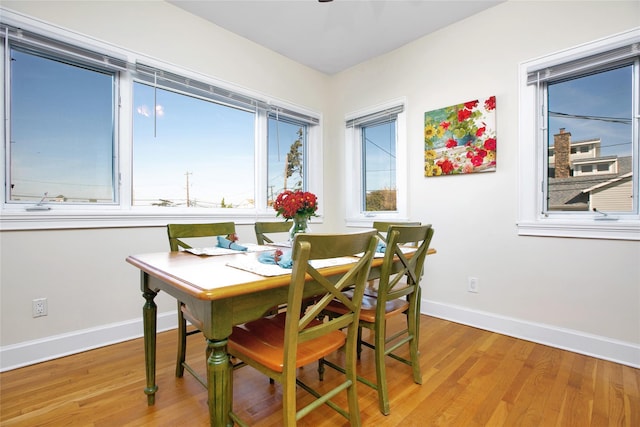 dining area featuring light hardwood / wood-style flooring