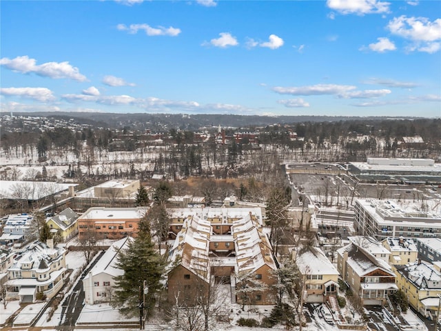 view of snowy aerial view